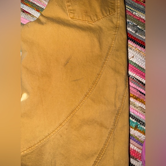 FREE PEOPLE Chill Vibes Scout Tan Dropped Wide Leg Jeans Size 24 NWOT - Picture 7 of 11